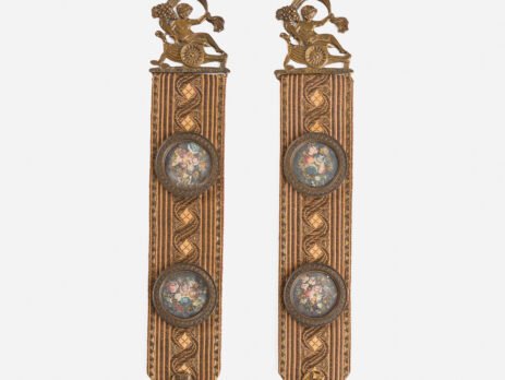Antique French Wall Panels with Putti, Floral Miniatures and Belle Epoque Silk Decoration, Circa 1910–1920