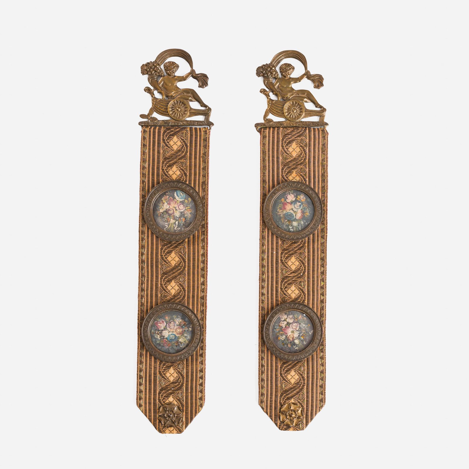 FOTOLATENT-Foto001-hd Antique French Wall Panels with Putti, Floral Miniatures and Belle Epoque Silk Decoration, Circa 1910–1920