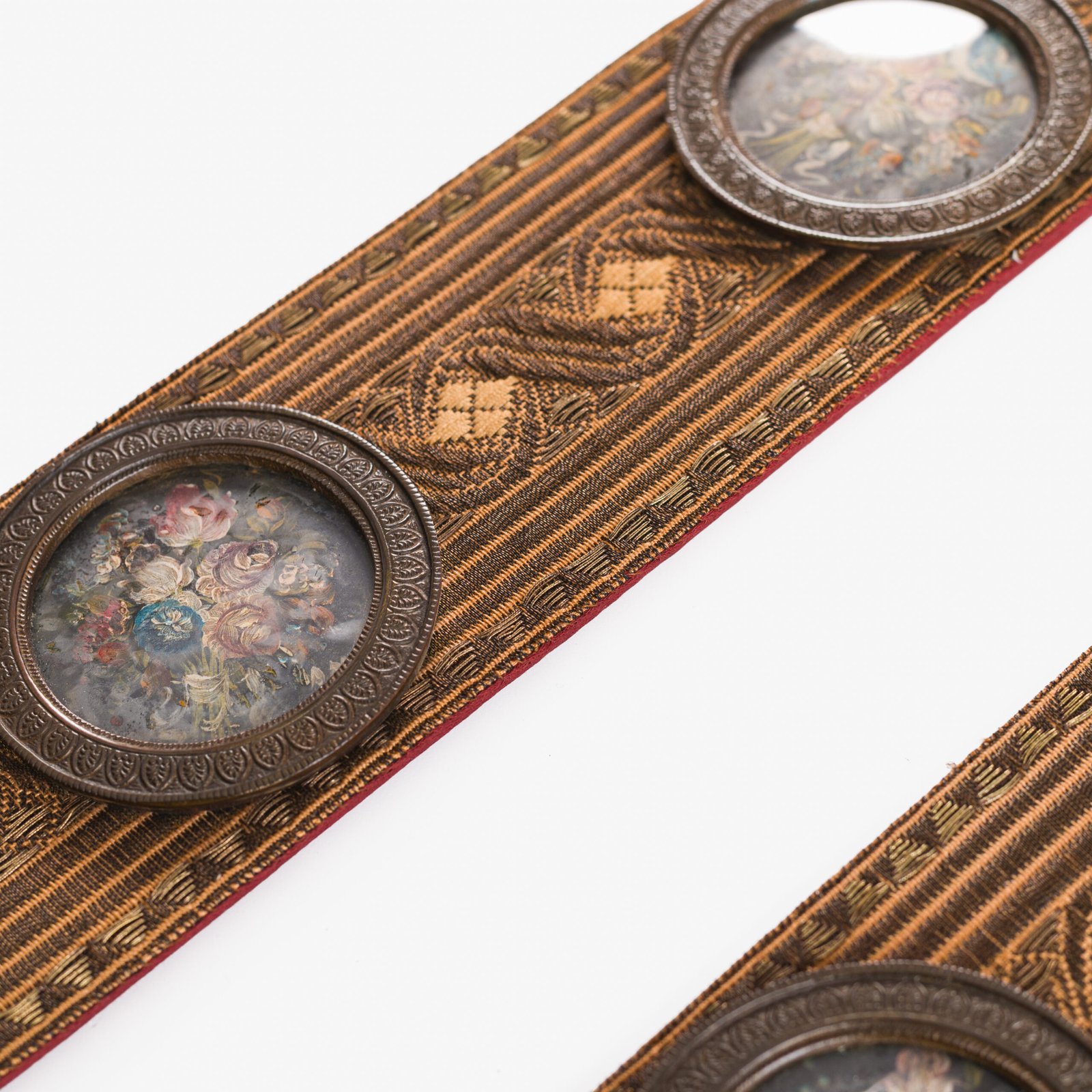 Antique French Wall Panels with Putti, Floral Miniatures and Belle Epoque Silk Decoration, Circa 1910–1920