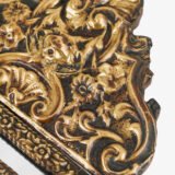 Antique Dutch Brass Mirror in Repousse Brass with Original Beveled Glass, Dutch Wall Mirror, Netherlands c. 1890–1920, Rococo Revival Decor.