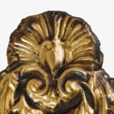 Antique Dutch Brass Mirror in Repousse Brass with Original Beveled Glass, Dutch Wall Mirror, Netherlands c. 1890–1920, Rococo Revival Decor.