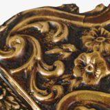 Antique Dutch Brass Mirror in Repousse Brass with Original Beveled Glass, Dutch Wall Mirror, Netherlands c. 1890–1920, Rococo Revival Decor.