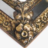Antique Dutch Brass Mirror in Repousse Brass with Original Beveled Glass, Dutch Wall Mirror, Netherlands c. 1890–1920, Rococo Revival Decor.