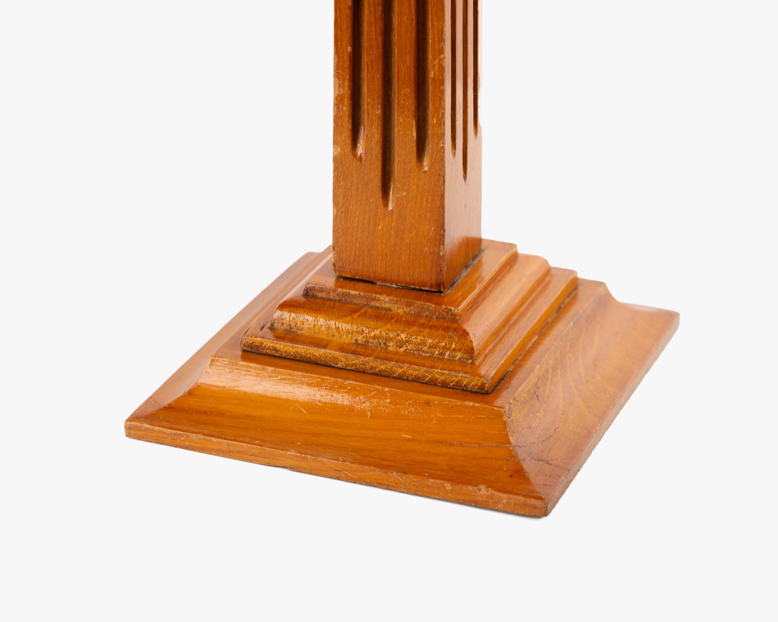 Art Deco Pedestals by Siegel Paris, Set of Three French Display Columns in Solid Wood, Original Luxury Store Fixtures, France, Circa 1925–1935.
