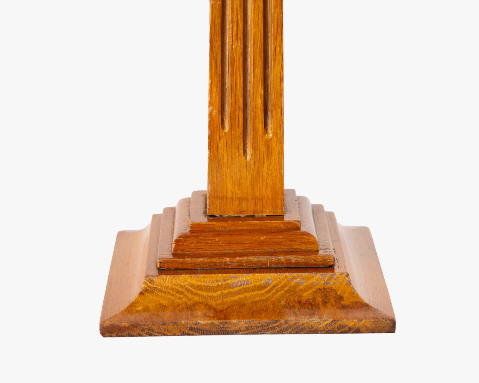 Art Deco Pedestals by Siegel Paris, Set of Three French Display Columns in Solid Wood, Original Luxury Store Fixtures, France, Circa 1925–1935.