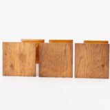 Art Deco Pedestals by Siegel Paris, Set of Three French Display Columns in Solid Wood, Original Luxury Store Fixtures, France, Circa 1925–1935.