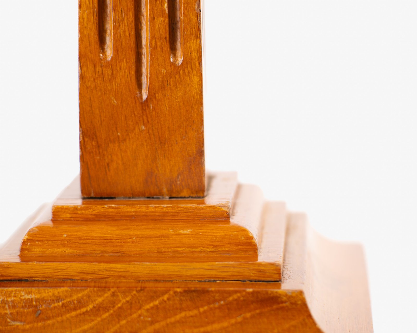 Art Deco Pedestals by Siegel Paris, Set of Three French Display Columns in Solid Wood, Original Luxury Store Fixtures, France, Circa 1925–1935.