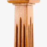 Art Deco Pedestals by Siegel Paris, Set of Three French Display Columns in Solid Wood, Original Luxury Store Fixtures, France, Circa 1925–1935.