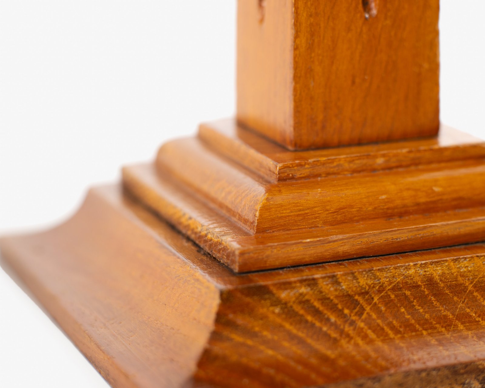 Art Deco Pedestals by Siegel Paris, Set of Three French Display Columns in Solid Wood, Original Luxury Store Fixtures, France, Circa 1925–1935.