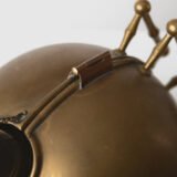 Art Deco Thermos in Brass and Pyrex Glass, Rare Spherical Coffee Thermos, Futurist Industrial Design, Sweden Circa 1930–1940.