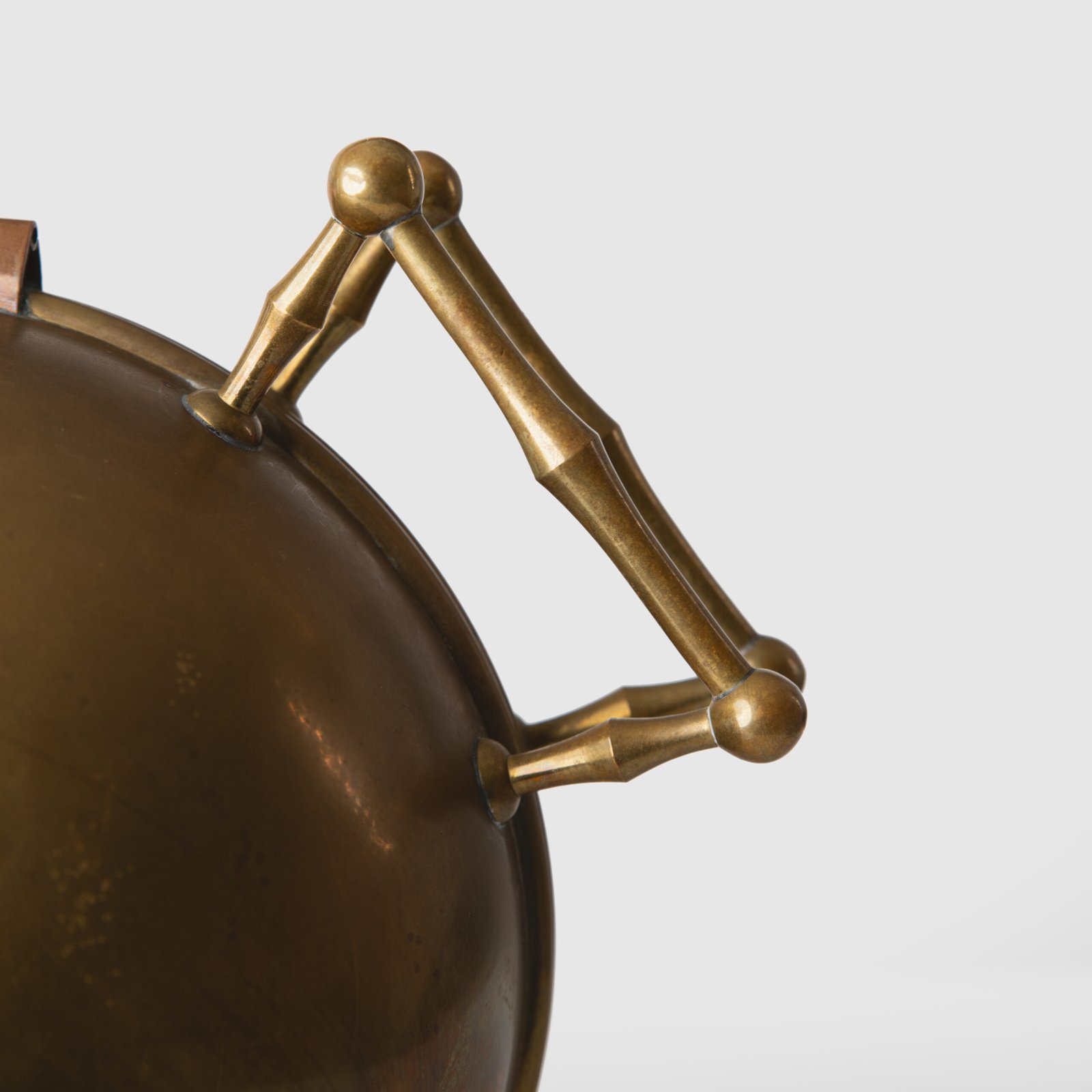 Art Deco Thermos in Brass and Pyrex Glass, Rare Spherical Coffee Thermos, Futurist Industrial Design, Sweden Circa 1930–1940.