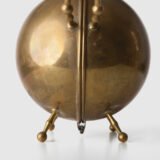 Art Deco Thermos in Brass and Pyrex Glass, Rare Spherical Coffee Thermos, Futurist Industrial Design, Sweden Circa 1930–1940.