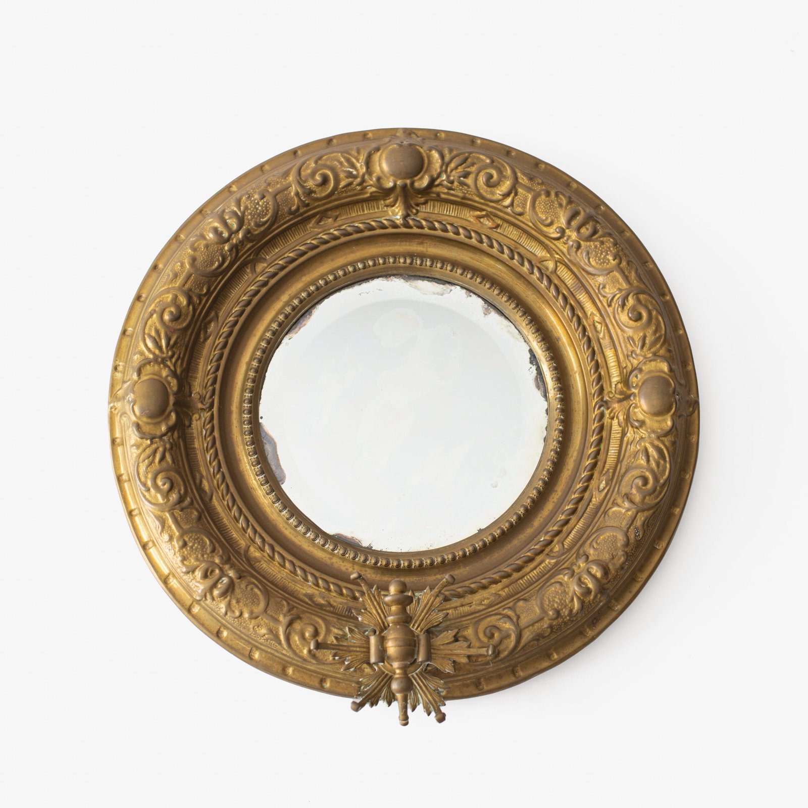 from Sweden＊Vintage mirror・* Swedish Brass Mirror with Beveled Glass, 1890–1910