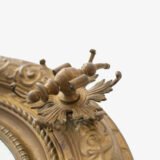 Antique Swedish Brass Mirror with repoussé Neoclassical frame and original beveled glass, 1890–1910.