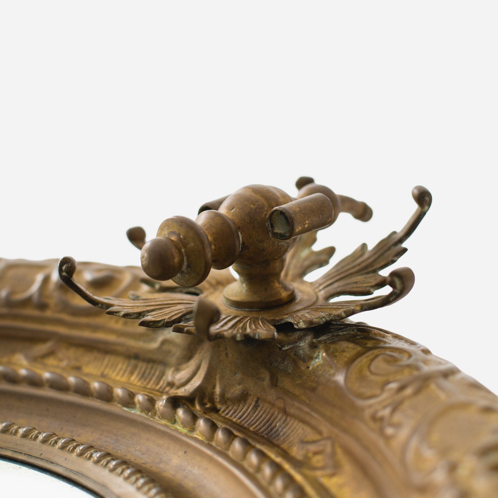 Swedish Brass Mirror with Beveled Glass, 1890–1910