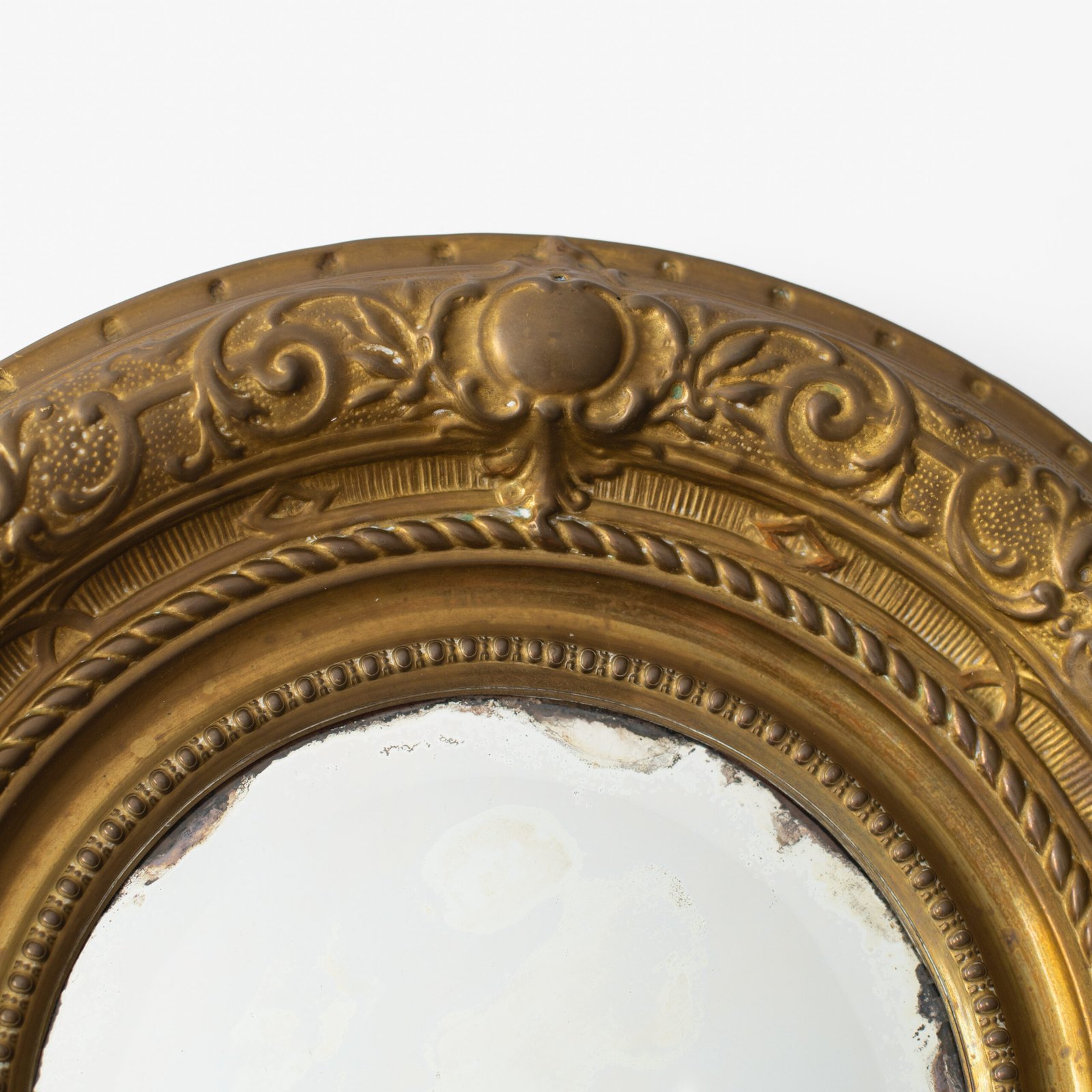 Swedish Brass Mirror with Beveled Glass, 1890–1910