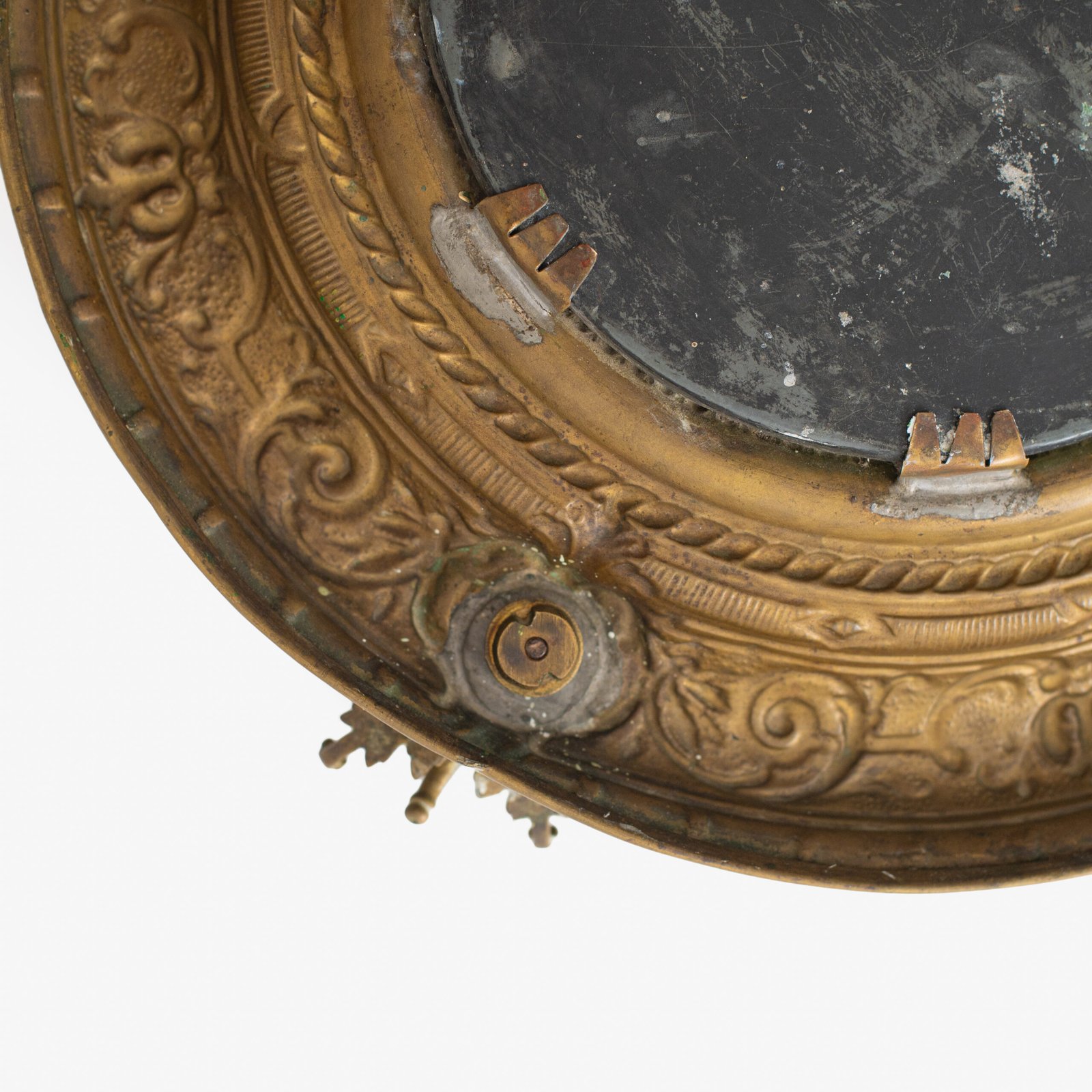Swedish Brass Mirror with Beveled Glass, 1890–1910