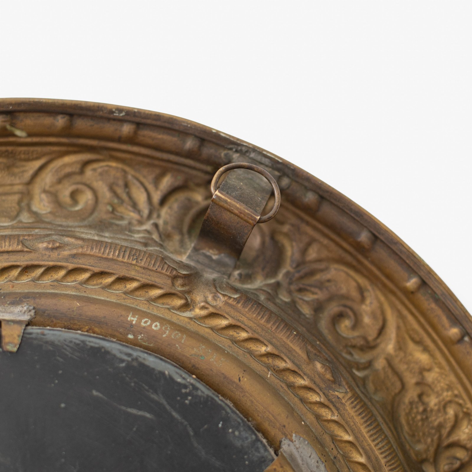 Swedish Brass Mirror with Beveled Glass, 1890–1910