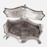 WMF Jewelry Box Art Nouveau silver plated Model No. 28 with floral decoration, Germany ca. 1900