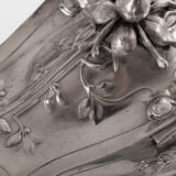 WMF Jewelry Box Art Nouveau silver plated Model No. 28 with floral decoration, Germany ca. 1900