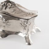 WMF Jewelry Box Art Nouveau silver plated Model No. 28 with floral decoration, Germany ca. 1900