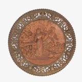 Pair of antique German Bronze Plaques with Neo-Renaissance openwork frames and literary relief scenes, 1890–1905.