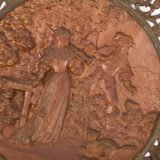 Pair of antique German Bronze Plaques with Neo-Renaissance openwork frames and literary relief scenes, 1890–1905.