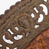 Pair of antique German Bronze Plaques with Neo-Renaissance openwork frames and literary relief scenes, 1890–1905.