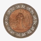 Pair of antique German Bronze Plaques with Neo-Renaissance openwork frames and literary relief scenes, 1890–1905.