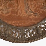Pair of antique German Bronze Plaques with Neo-Renaissance openwork frames and literary relief scenes, 1890–1905.