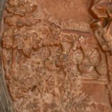 Pair of antique German Bronze Plaques with Neo-Renaissance openwork frames and literary relief scenes, 1890–1905.