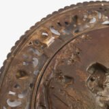 Pair of antique German Bronze Plaques with Neo-Renaissance openwork frames and literary relief scenes, 1890–1905.